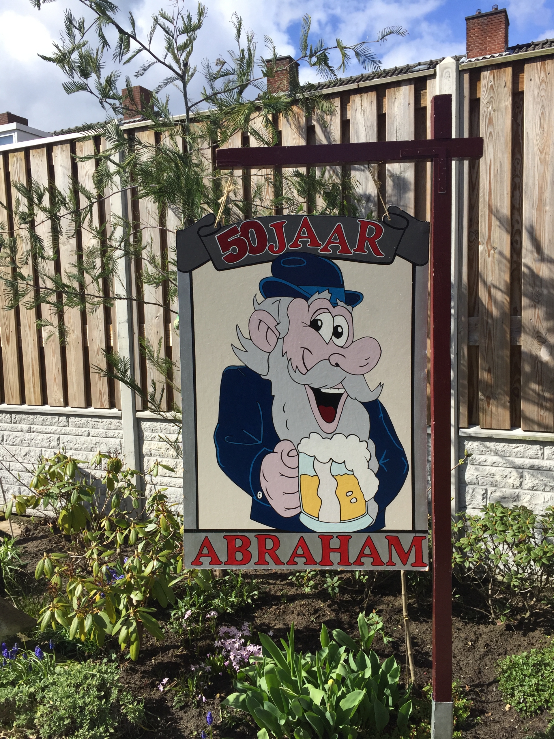 64 a tuinbord Abraham 50 jaar